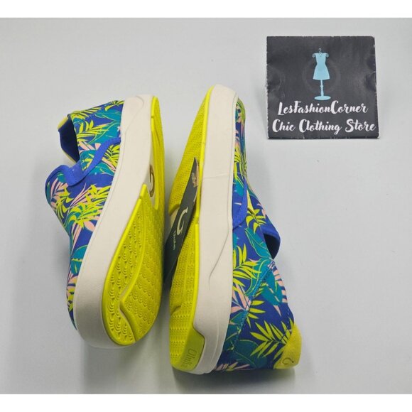 NWT OluKai Men's Laeahi Pai Sunset Blue Aloha Canvas Slip-On Sneakers Sz 10 2845 - Picture 12 of 16